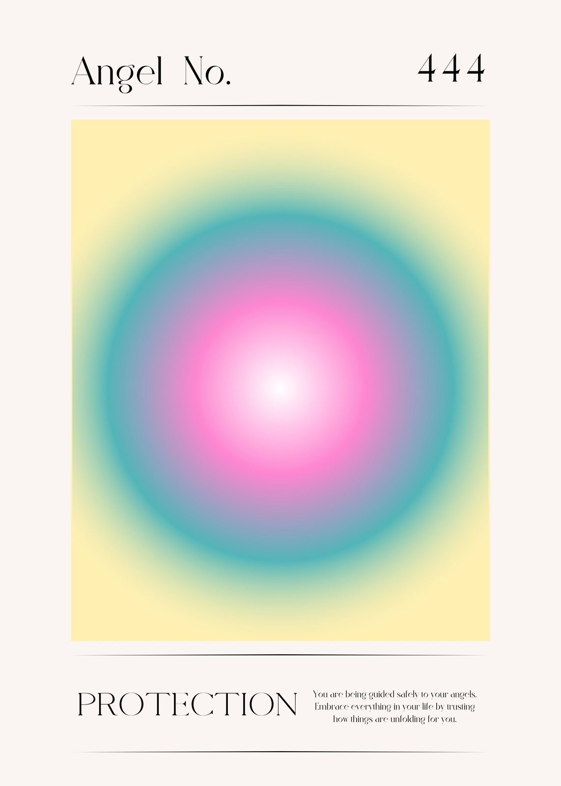 Angel 444 Aura Gradient Protection Wall Art