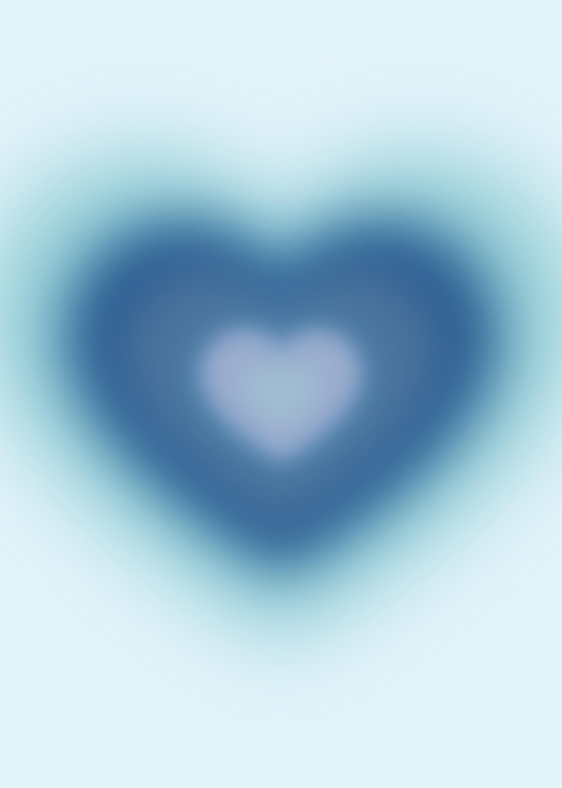 Blue Aura Heart Wall Art