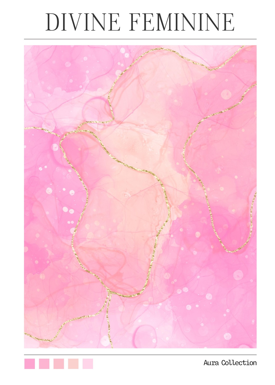 Divine Feminine Pink Gold Abstract Wall Art