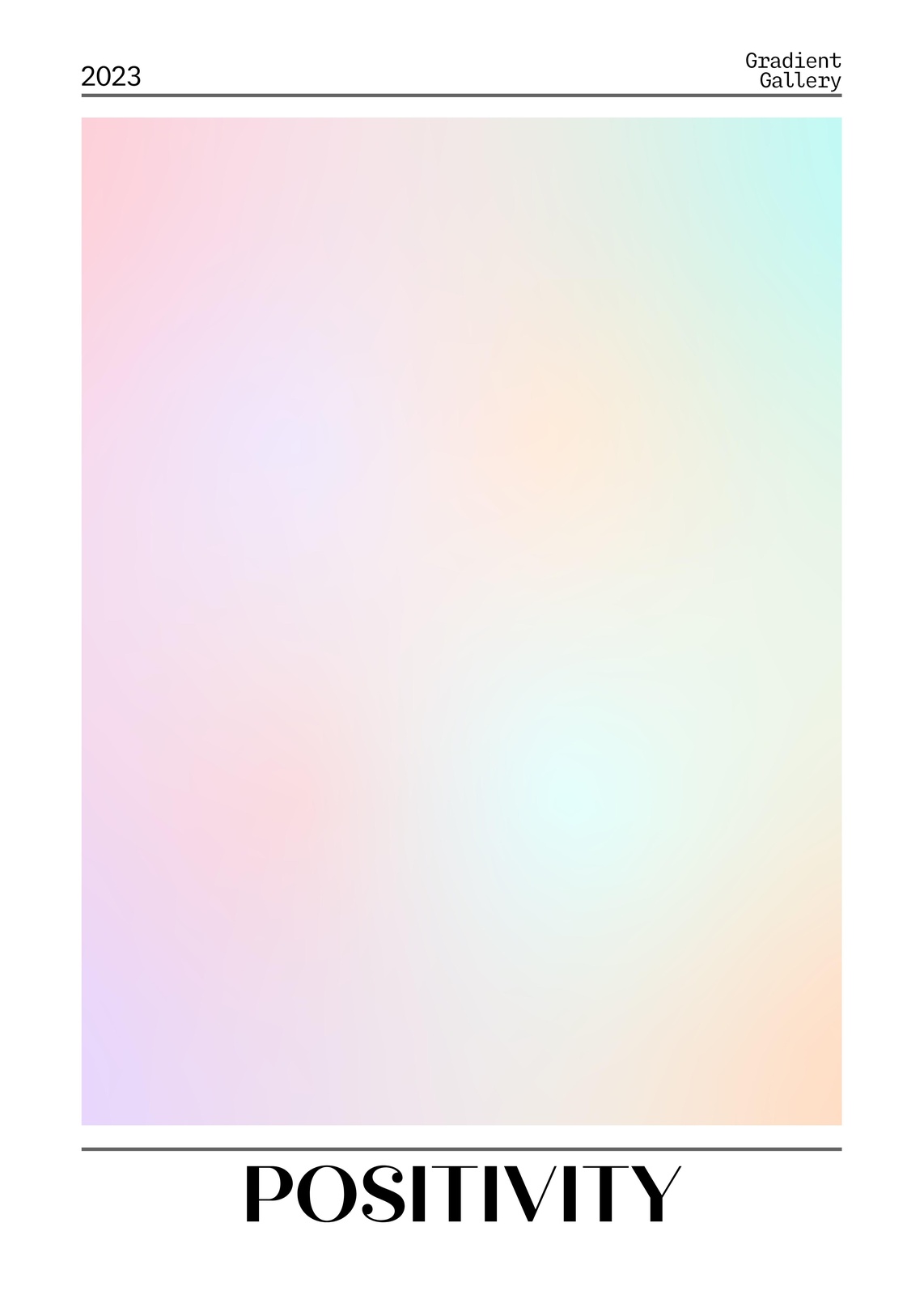 Soft Pastel Gradient "Positivity" Wall Art