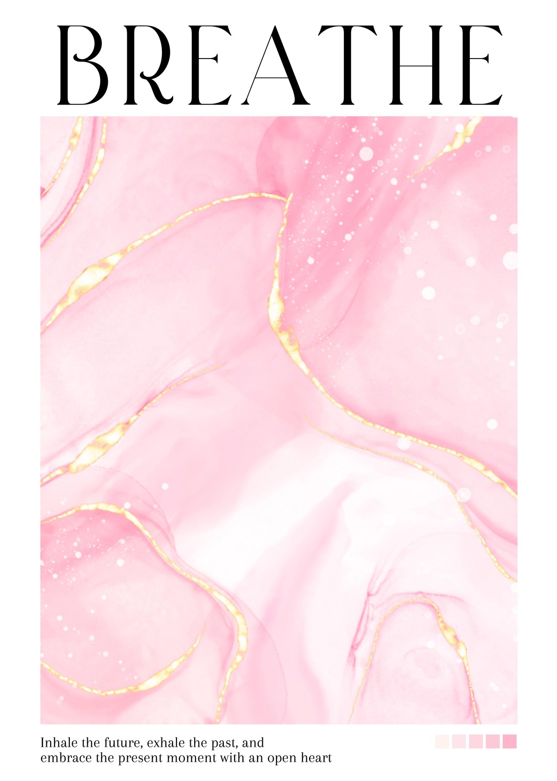 Serene Pink Marble "Breathe" Wall Art