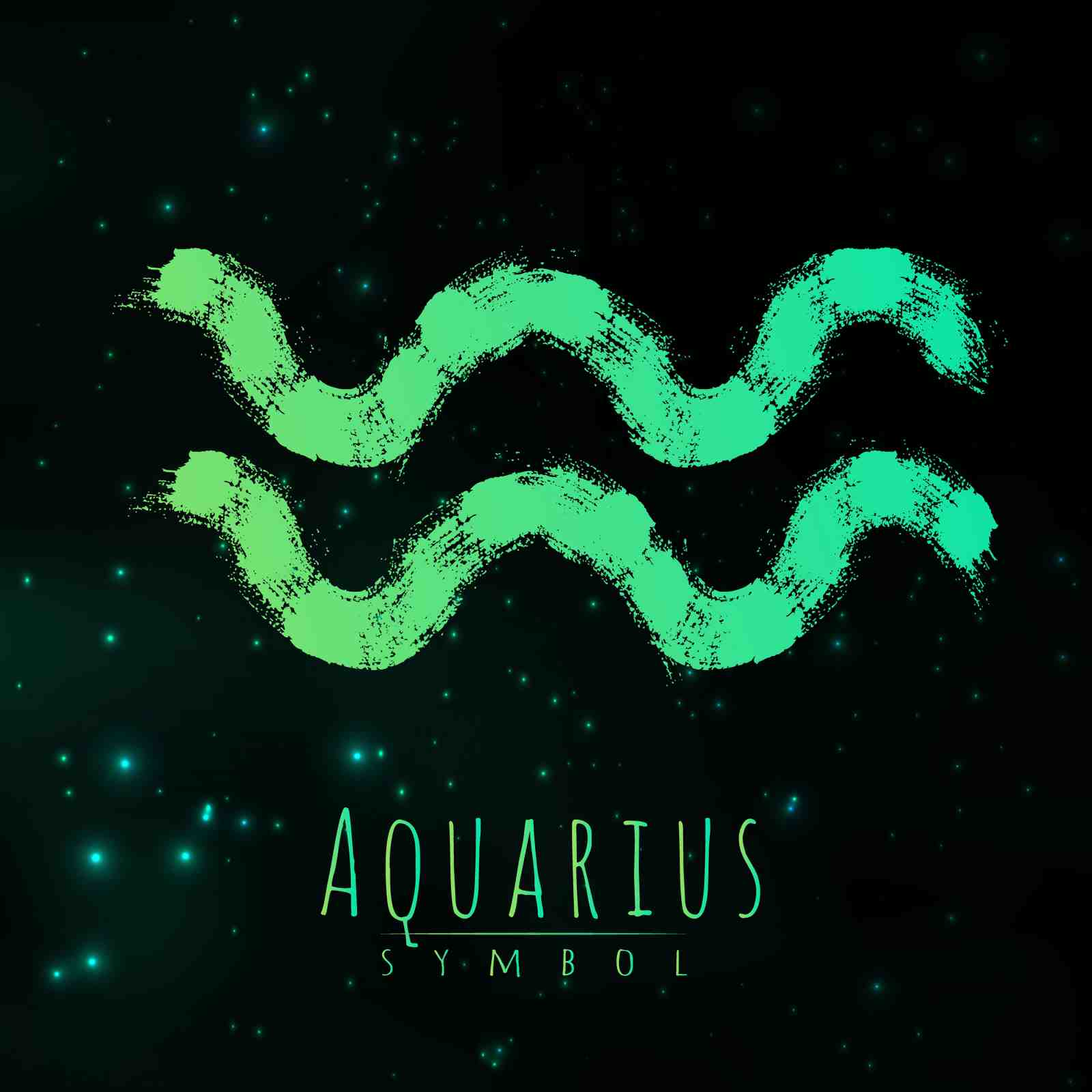 Aquarius Zodiac Brushstroke Wall Art