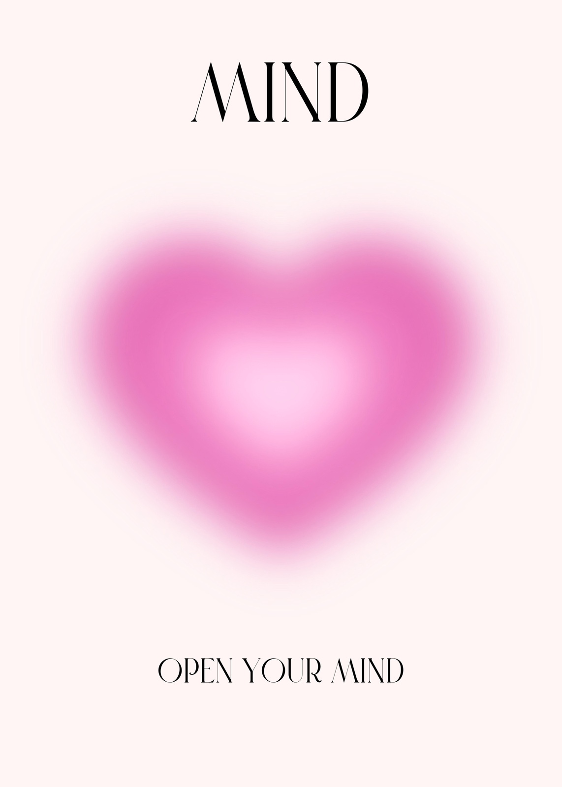 Pink Aura Heart "Mind" Wall Art