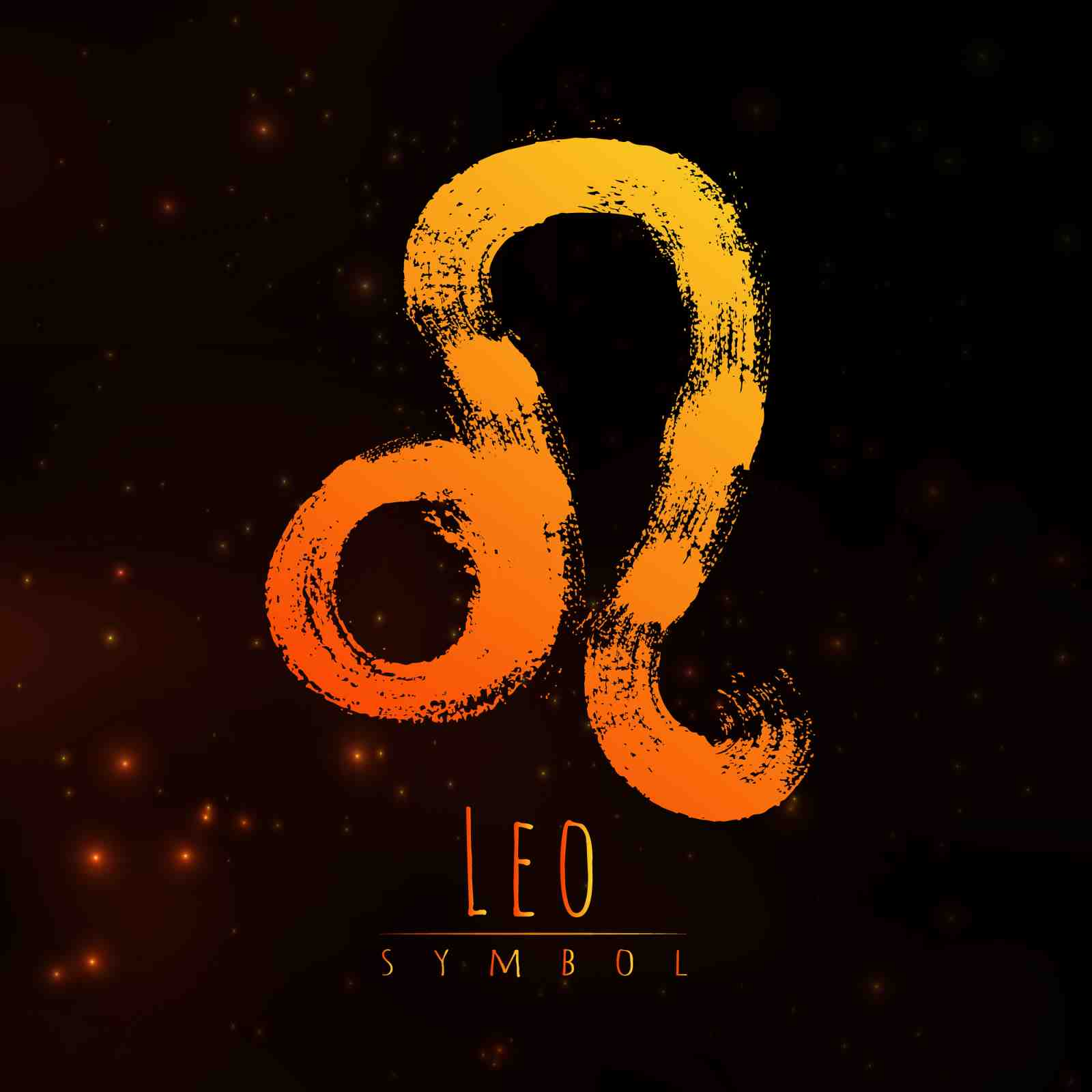 Vibrant Leo Symbol Zodiac Brushstroke Wall Art