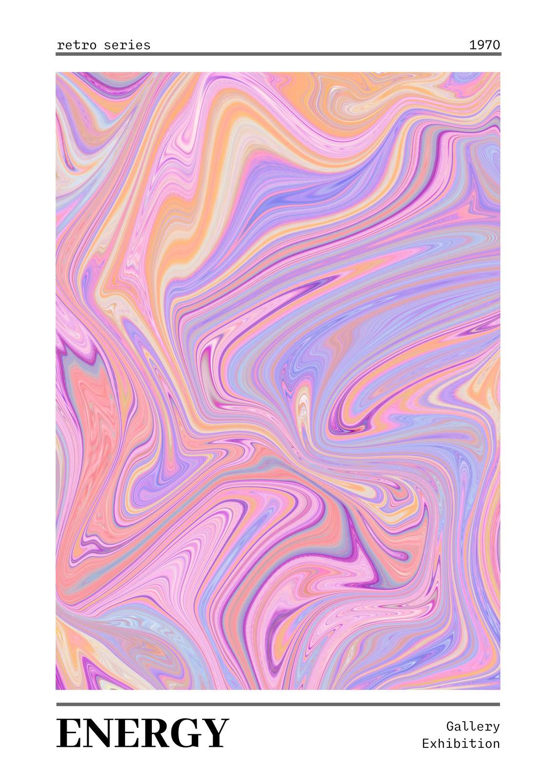 Retro 1970s Energy Swirl Wall Art