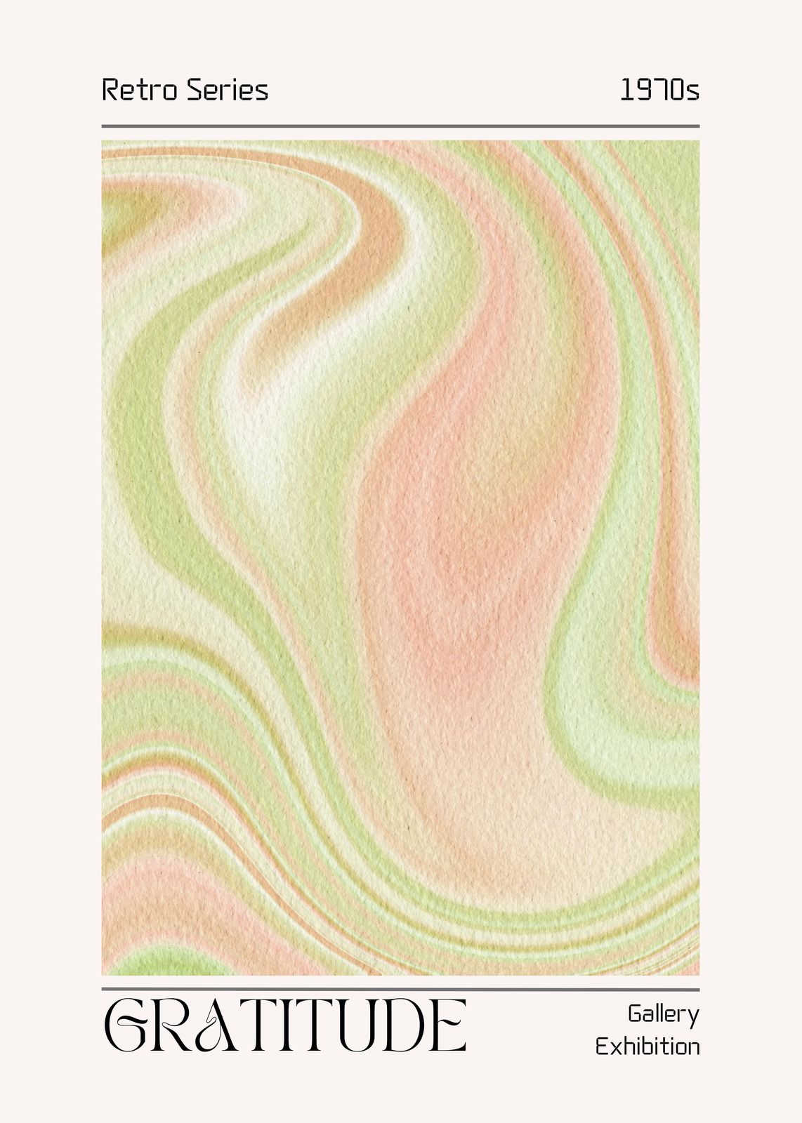 Retro '70s Swirls 'Gratitude' Wall Art