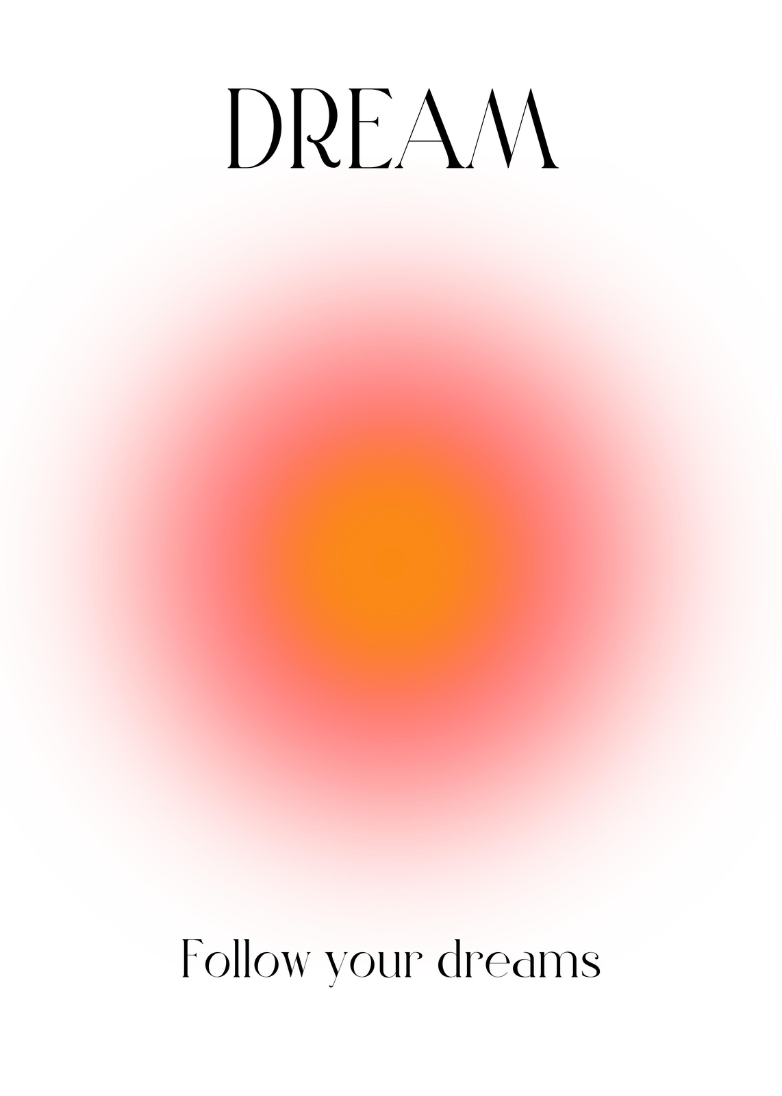 Dream Aura Gradient Typography Wall Art