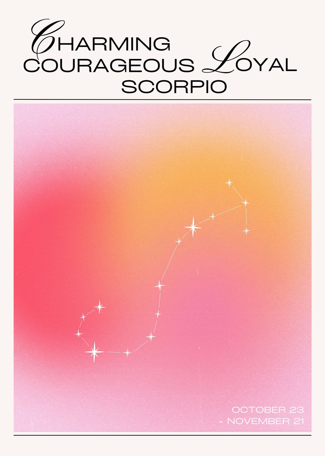 Charming Scorpio Constellation Gradient Wall Art