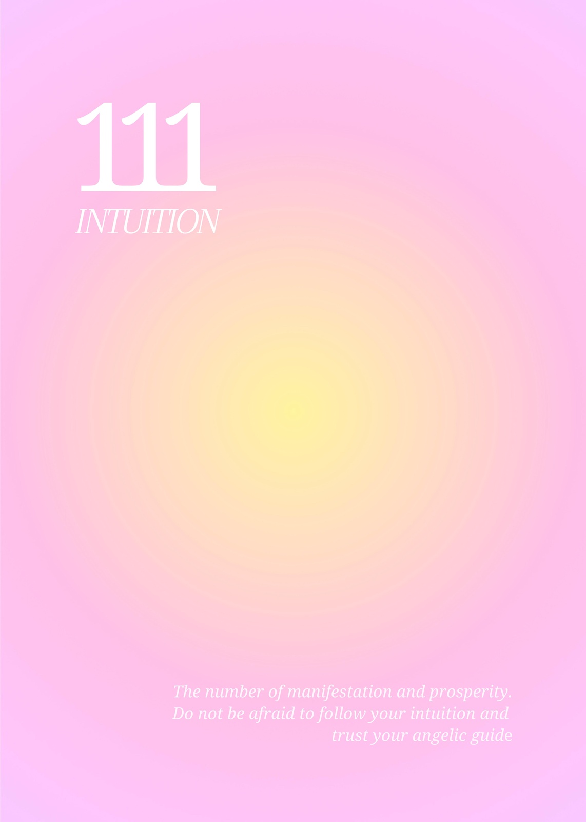 111 Intuition Angel Number Wall Art