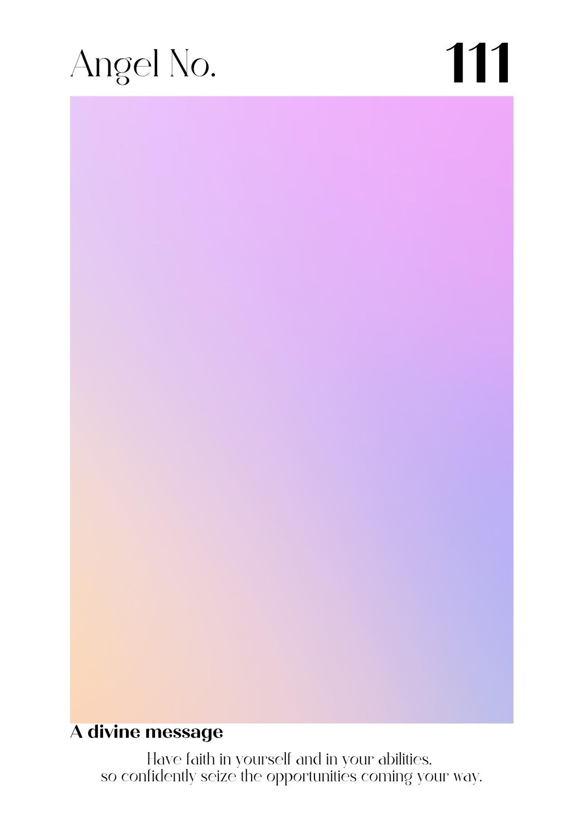 Angel Number 111 Aura Gradient Wall Art