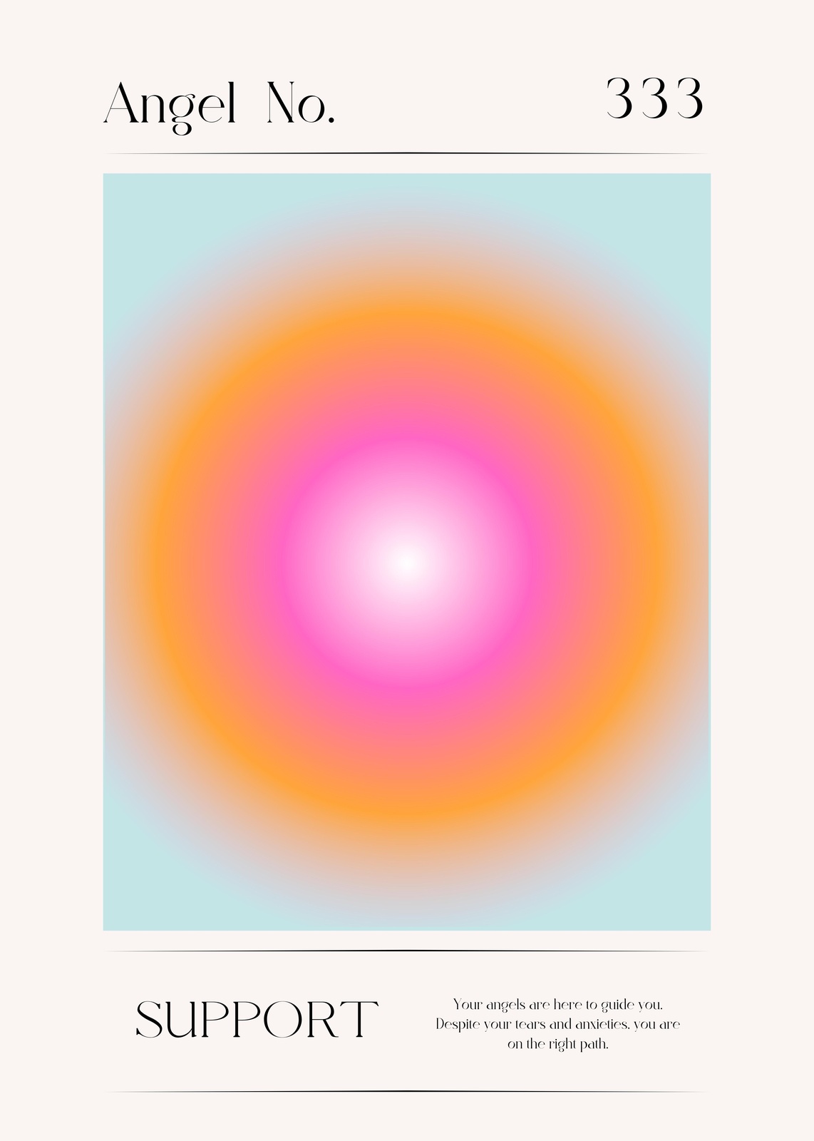 Angel 333 Support Gradient Wall Art