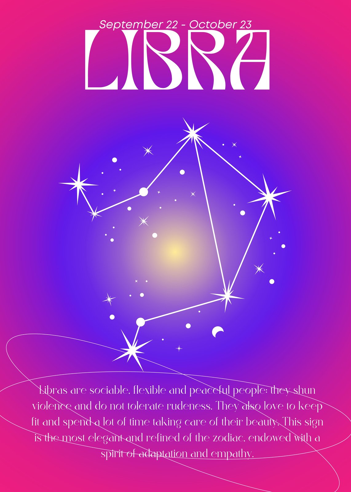 Elegant Libra Zodiac Constellation Wall Art