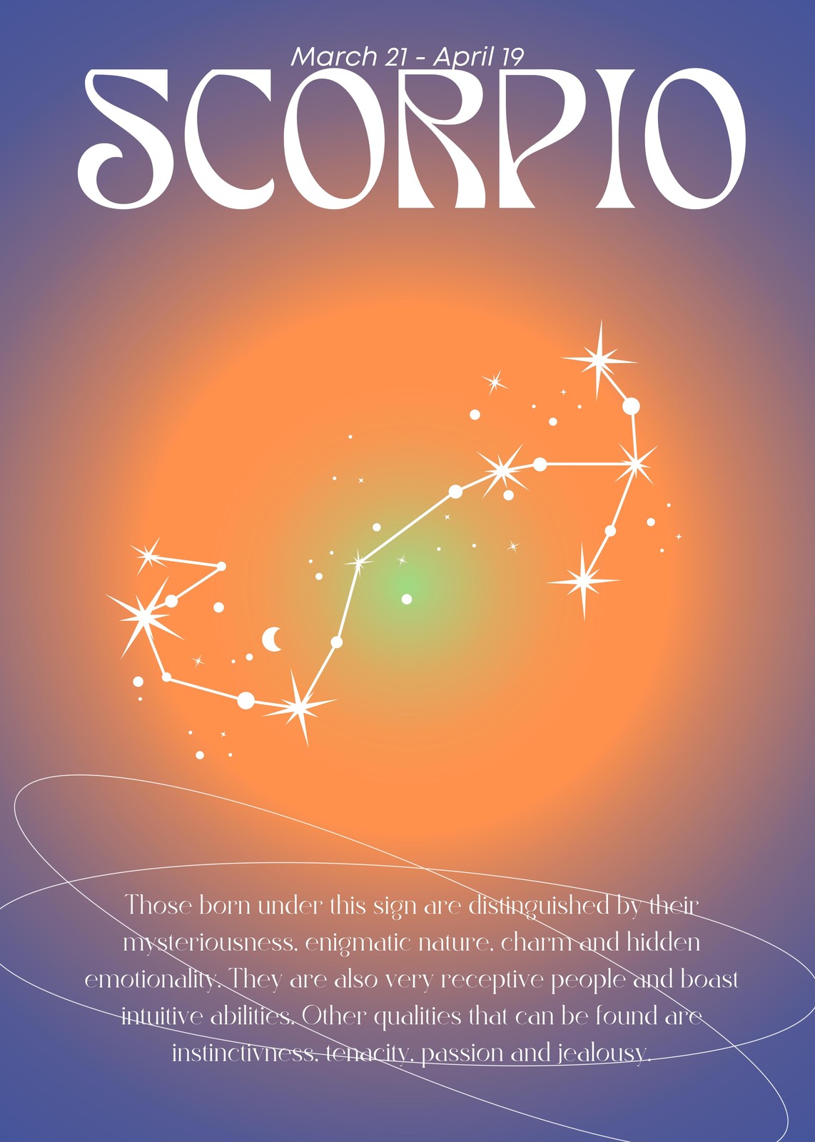 Scorpio Zodiac Constellation Boho Wall Art