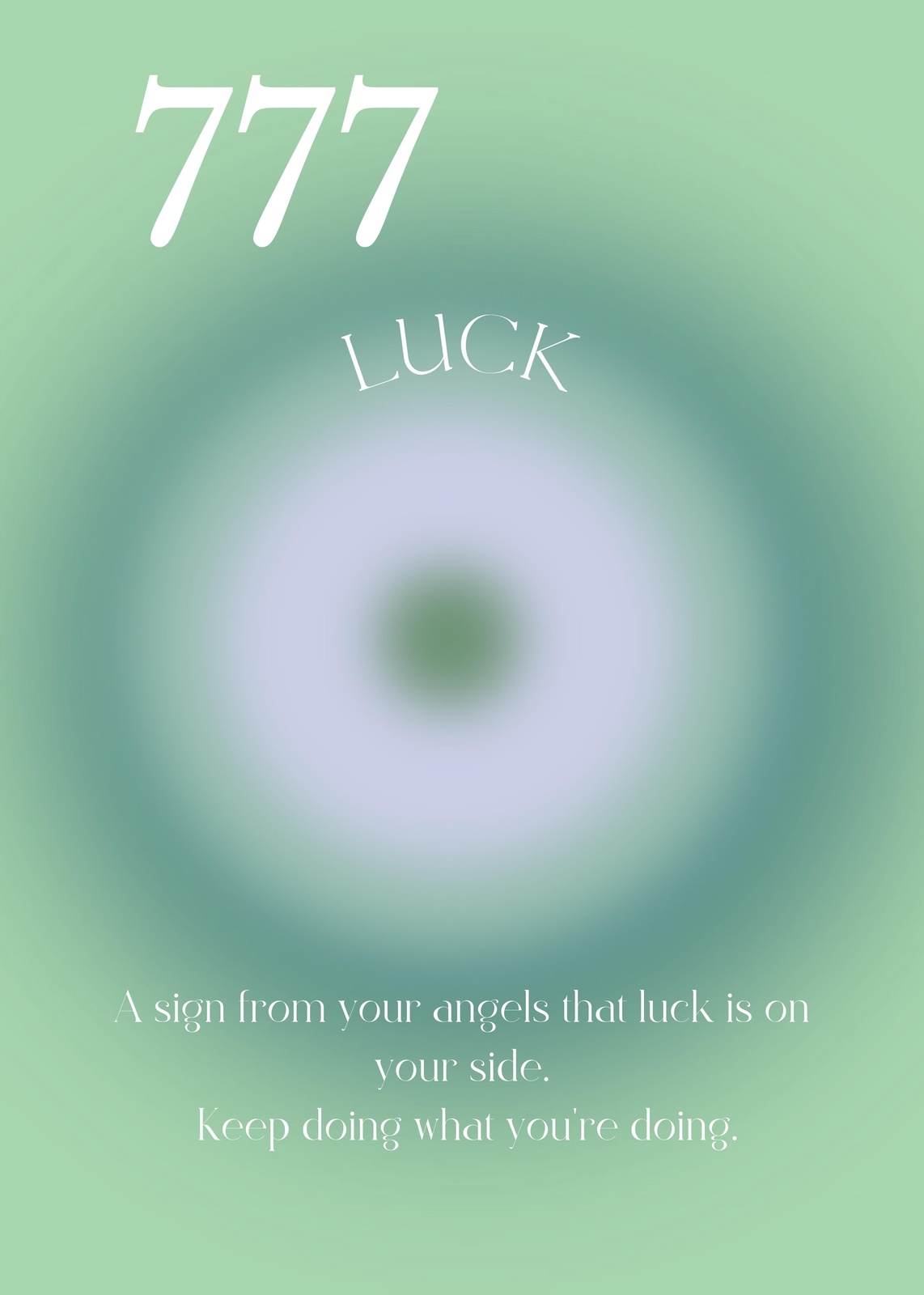 Angel Number 777 Aura of Luck Wall Art