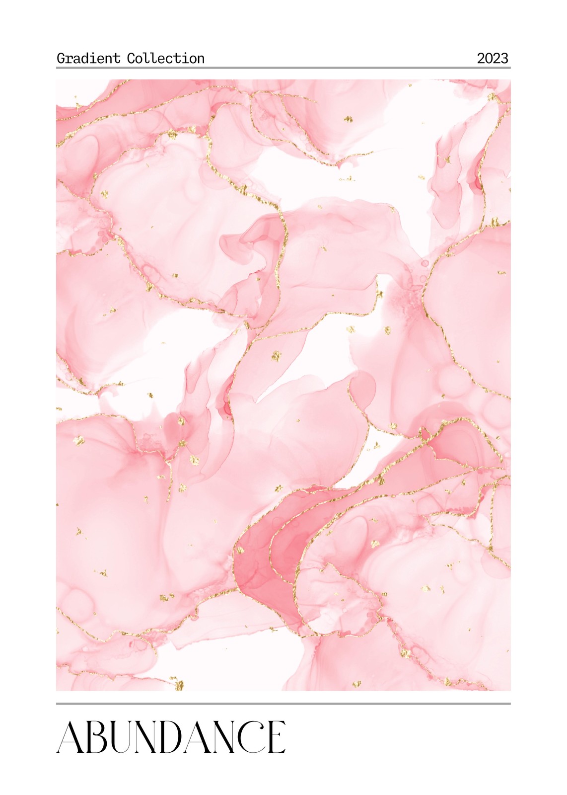 Abundance Pink Gold Abstract Marble Wall Art