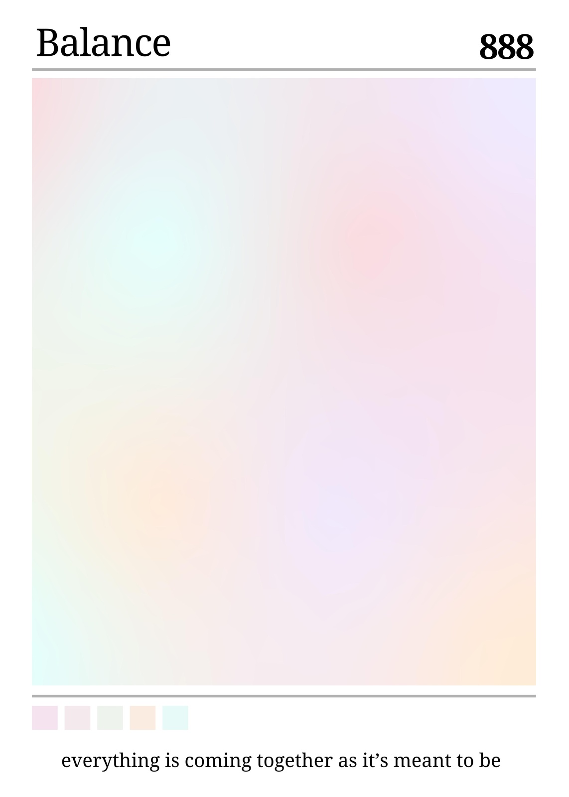 Pastel Gradient "Balance 888" Wall Art