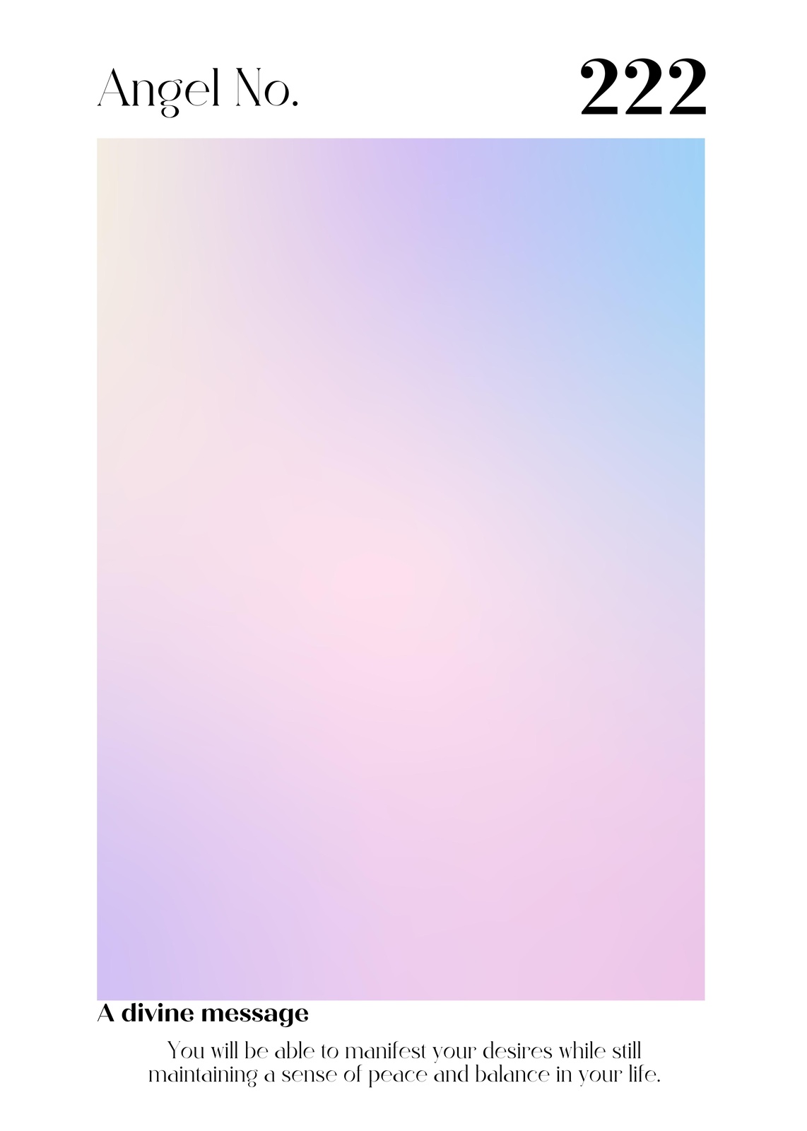 Angel Number 222 Gradient Wall Art