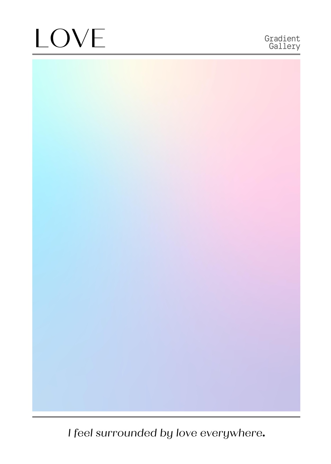 Pastel Gradient "Love" Wall Art Wall Art
