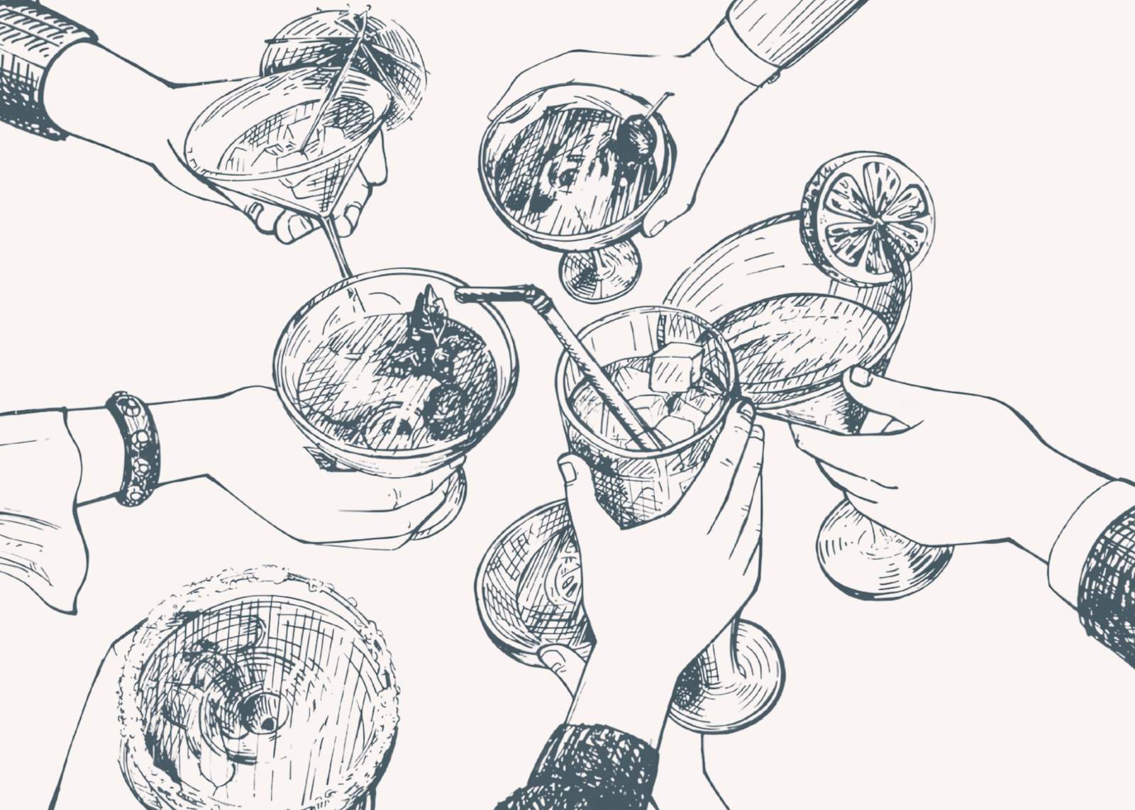 Cheers Cocktails Sketch Wall Art