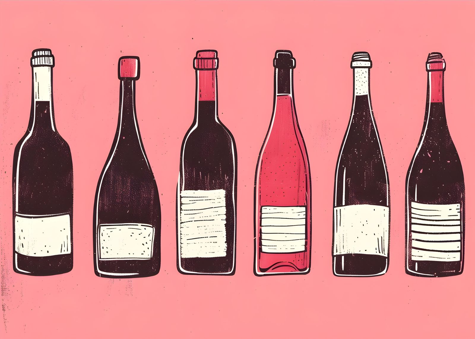 Modern Wine Bottles Collection Wall Art