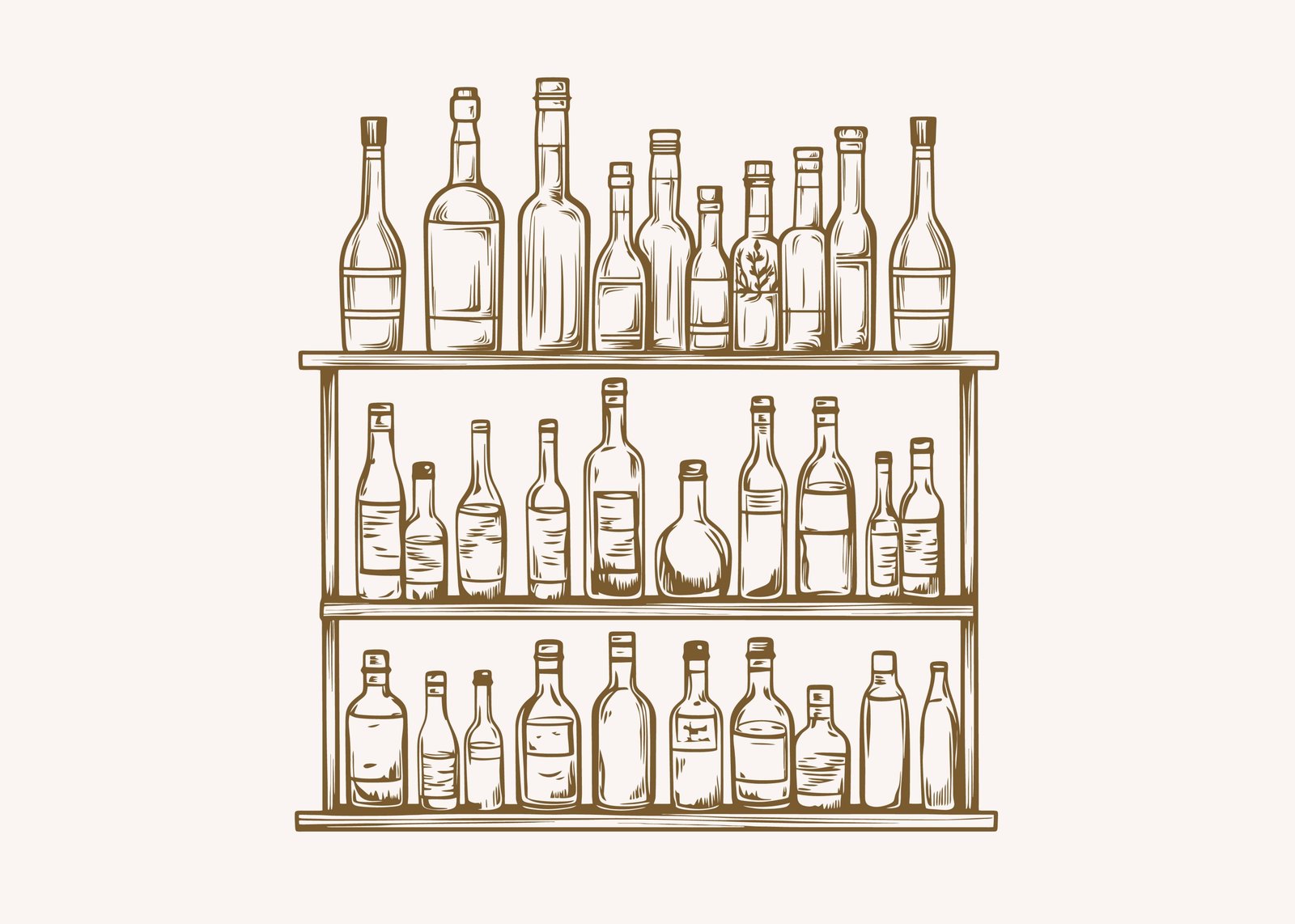 Vintage Bottle Collection Sketch Wall Art