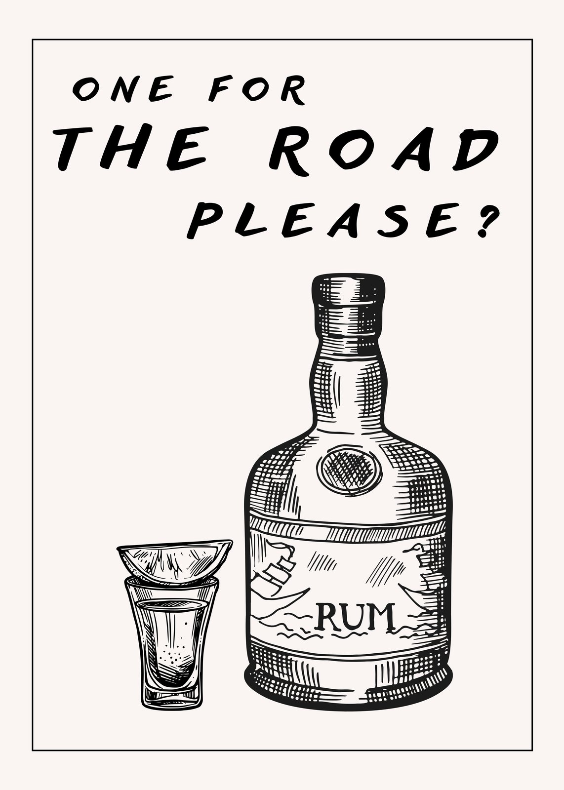 Vintage Rum Bottle & Shot Glass Wall Art