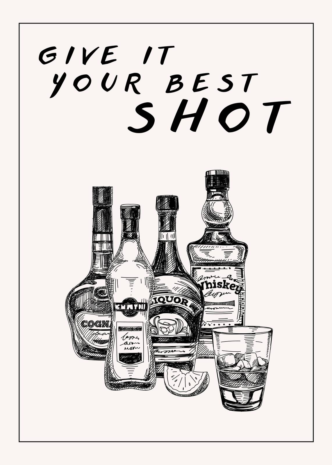 Give It Your Best Shot Vintage Liquor Wall Art