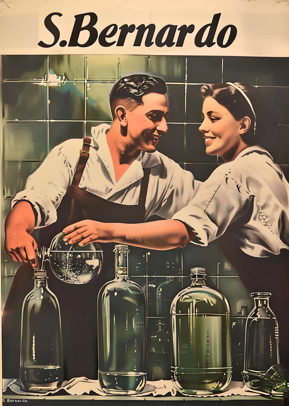 Vintage S. Bernardo Couple Artwork Wall Art