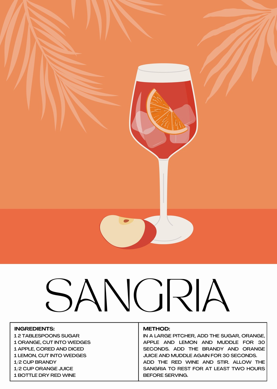 Refreshing Sangria Recipe Minimalist Wall Art