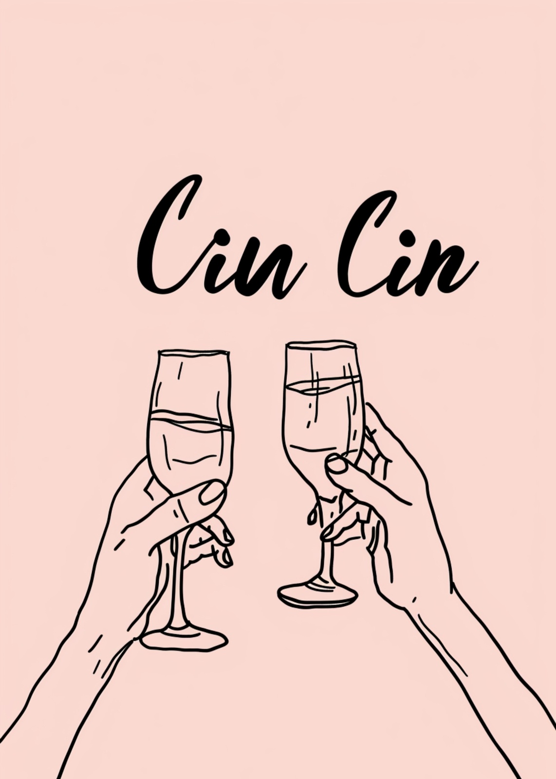 Cheers! Minimalist Toast Wall Art