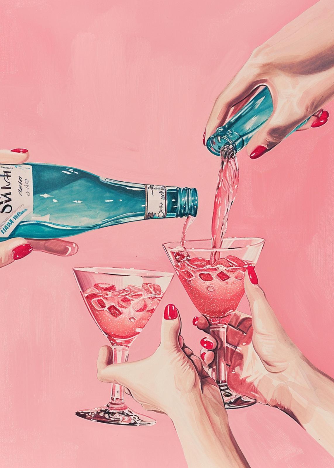 Pink Martini Toast Wall Art