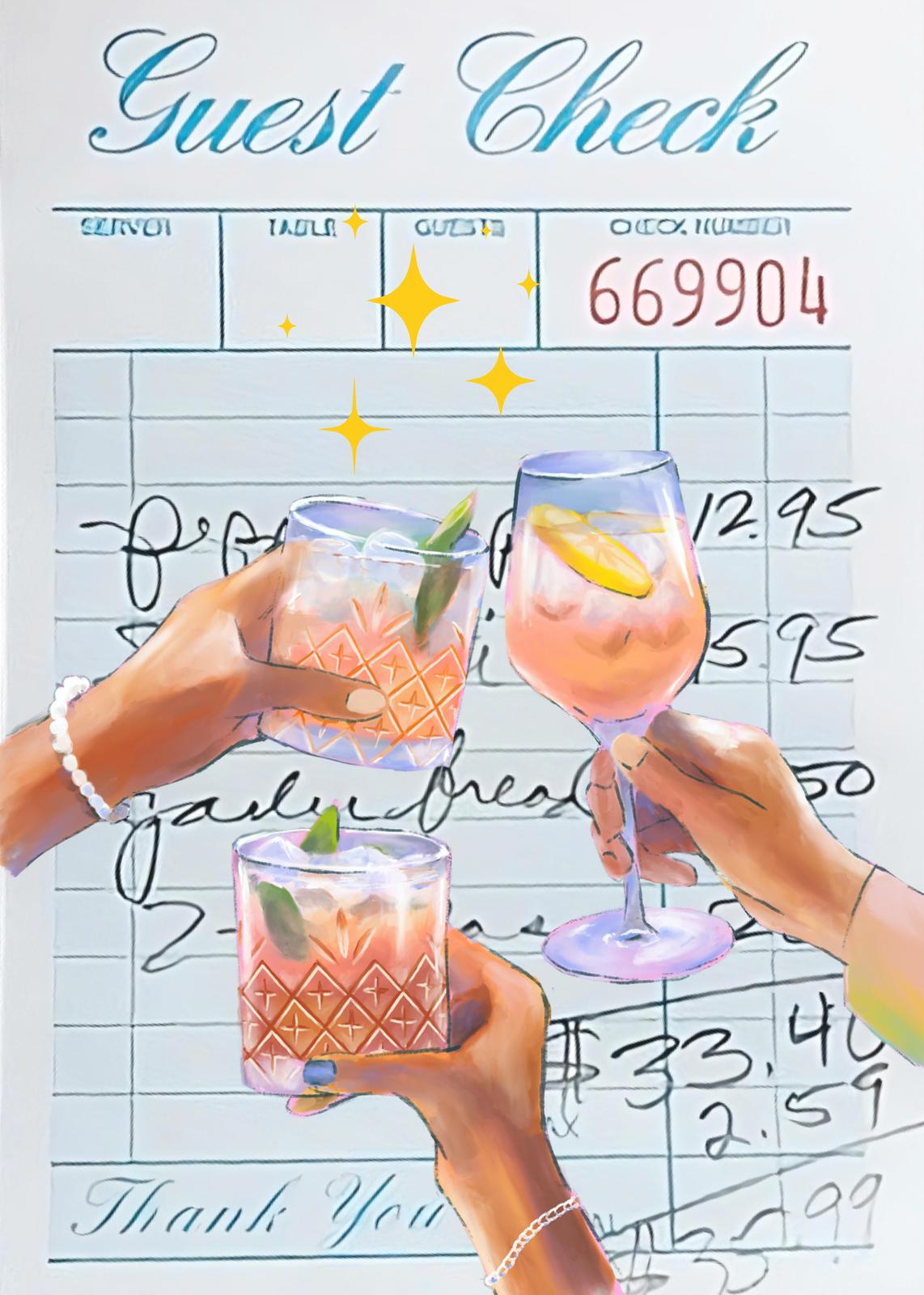 Cheers to Good Times Guest Check Wall Art