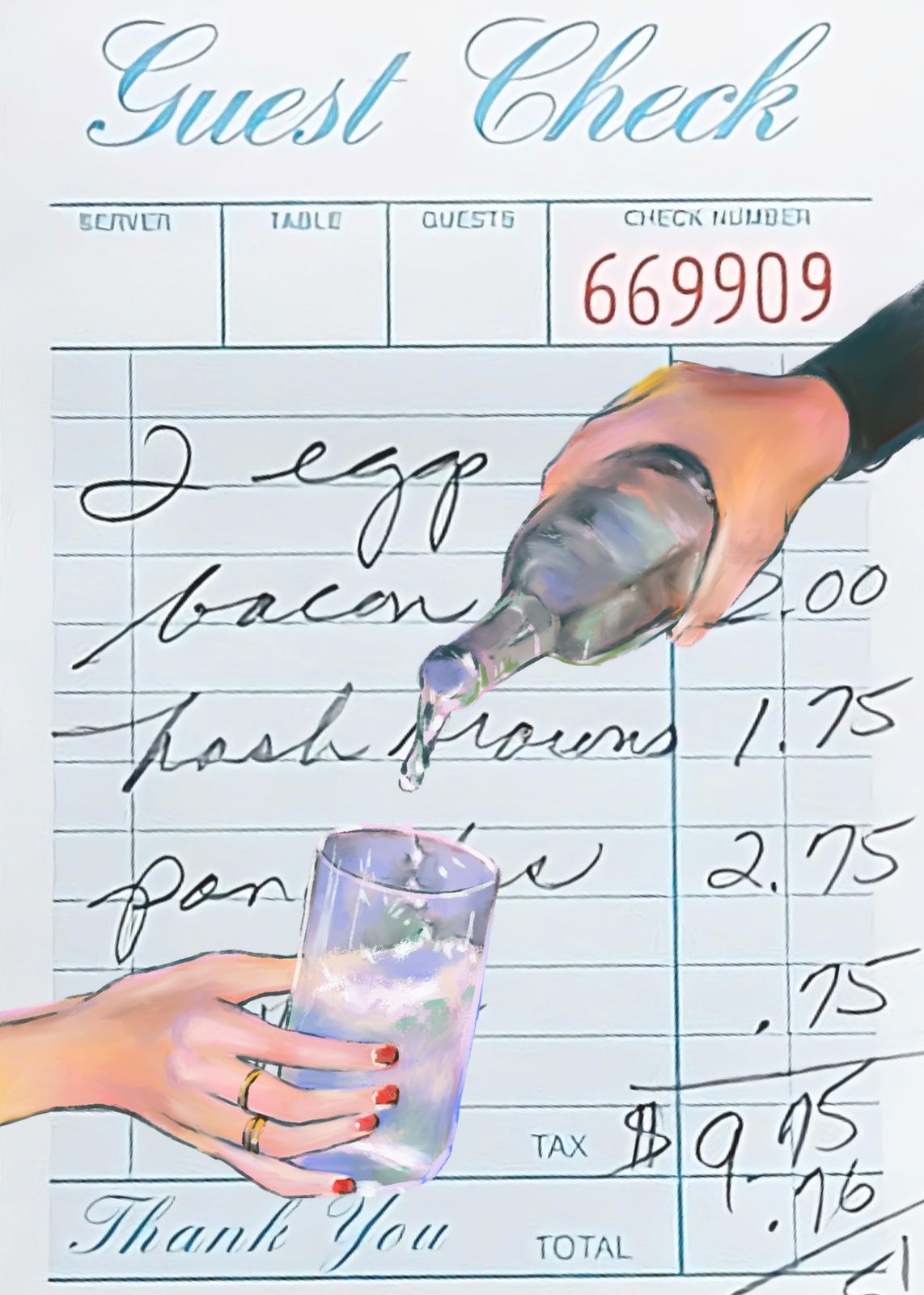 Breakfast Order Vintage Diner Guest Check Wall Art