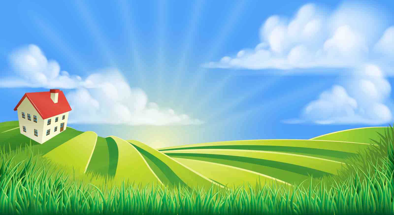 Idyllic Countryside Home Wall Art