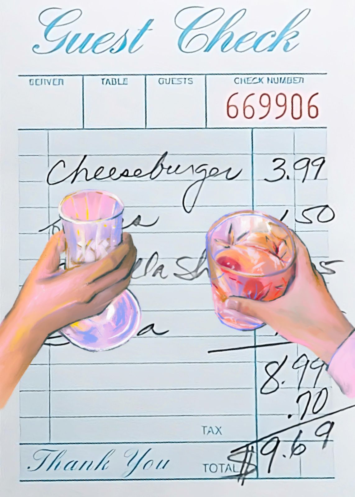 Cheers to Good Times Guest Check Wall Art