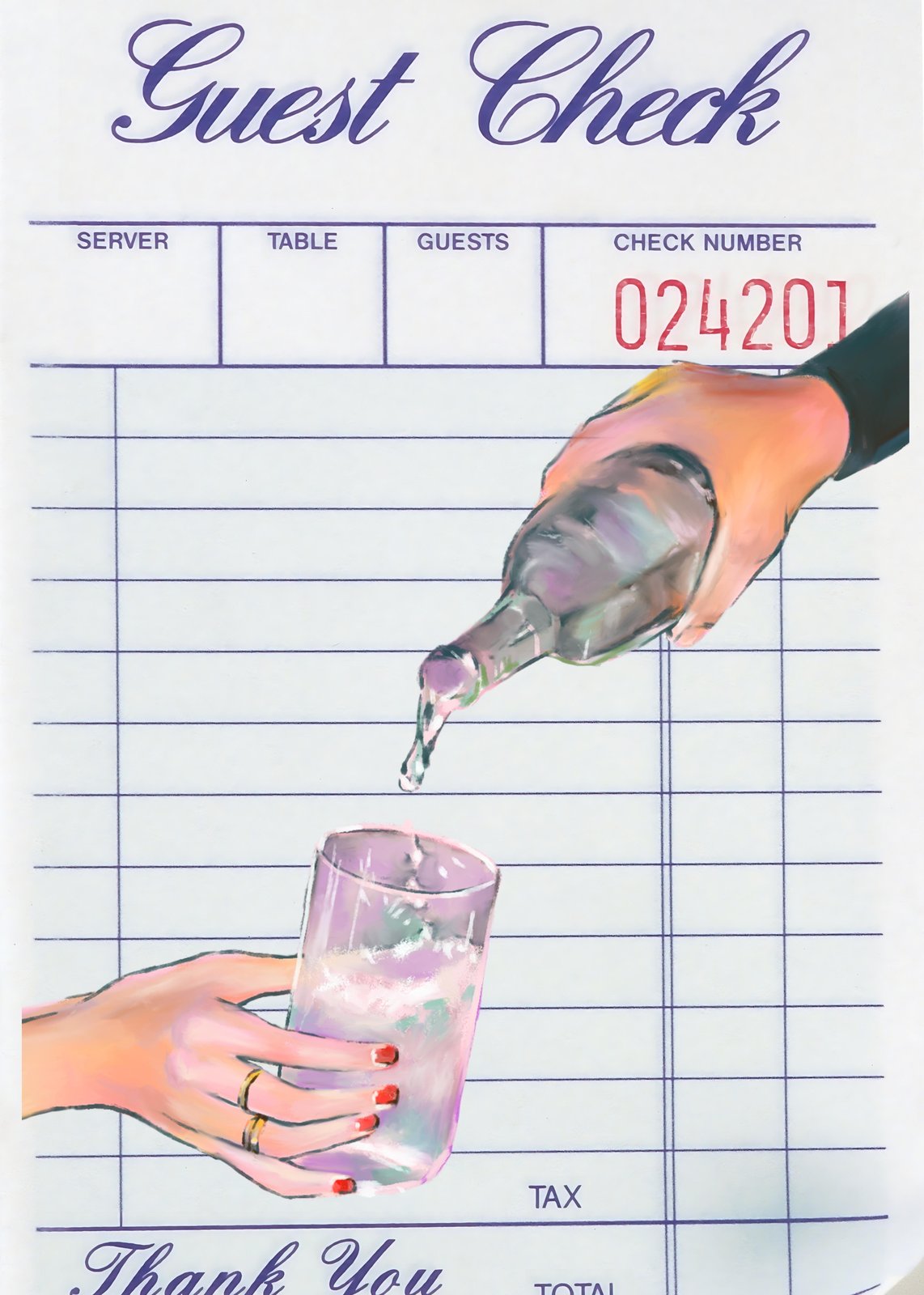 Elegant Guest Check Pour Wall Art - Bar Art