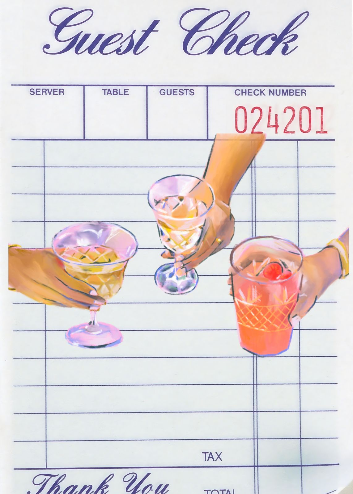 Elegant Guest Check Cocktail Wall Art