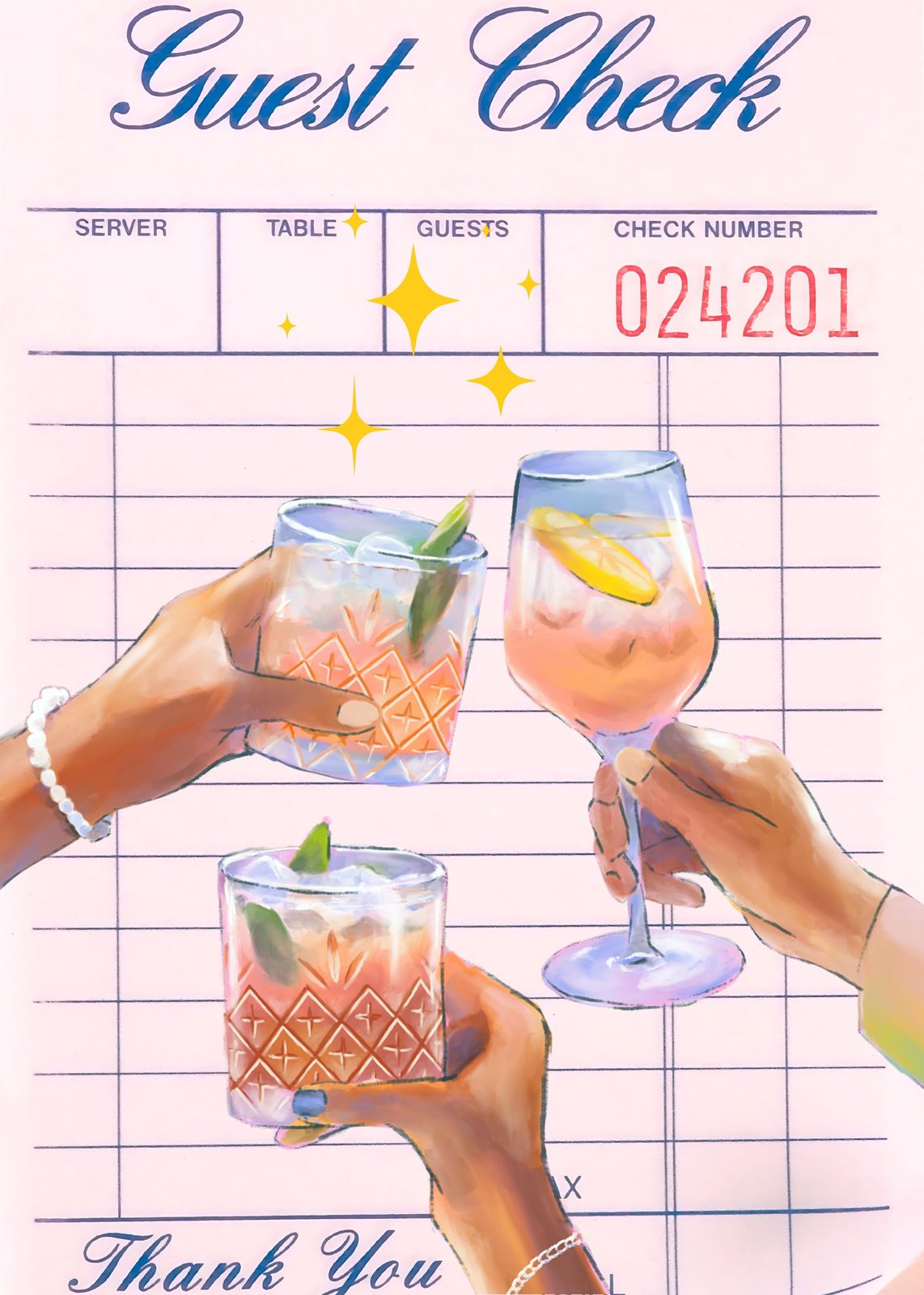 Cheers to Good Times Guest Check Wall Art