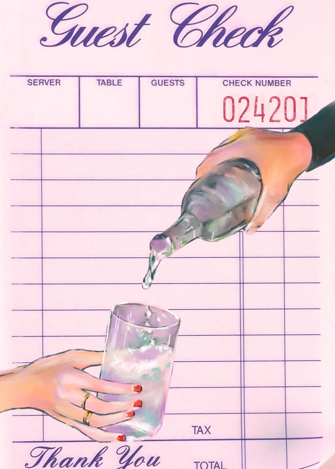 Vintage Guest Check Pour Art Wall Art