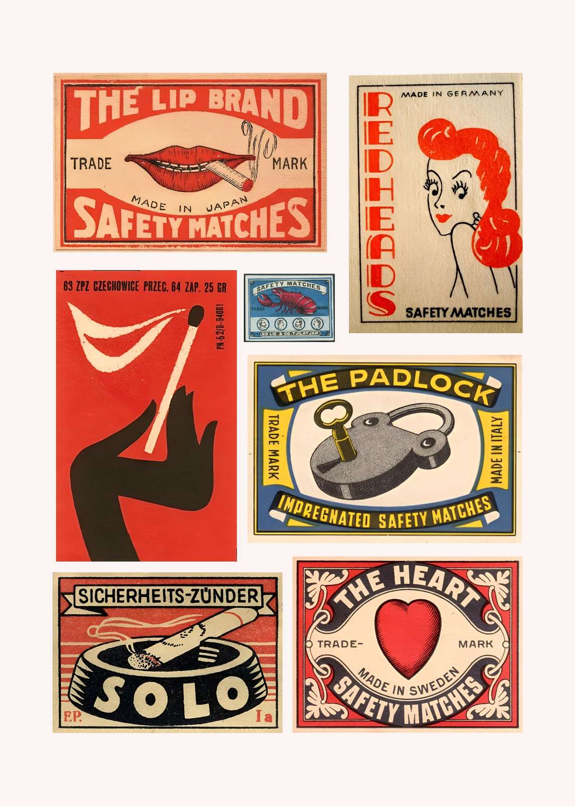 Vintage Matchbox Art Collection Wall Art