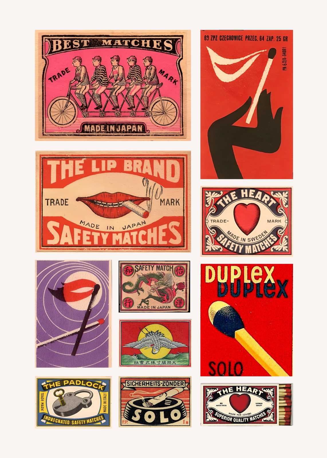 Vintage Matchbox Art Wall Art
