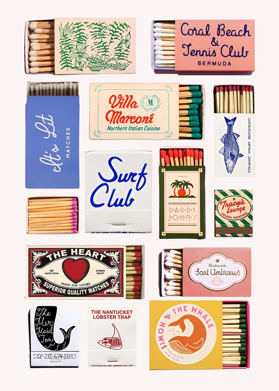 Retro Matchbook Art Wall Art
