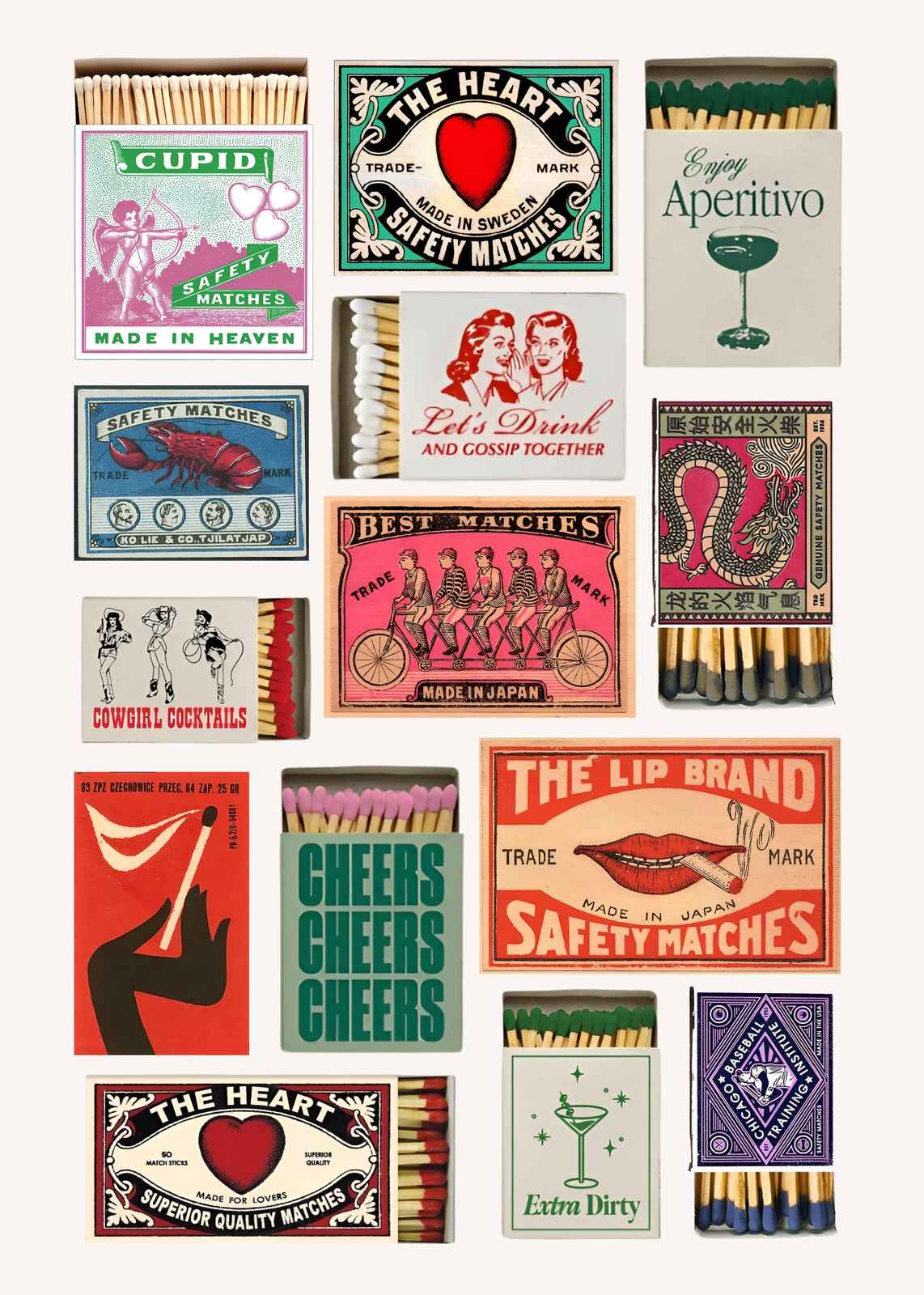 Retro Vintage Matchbox Art Wall Art