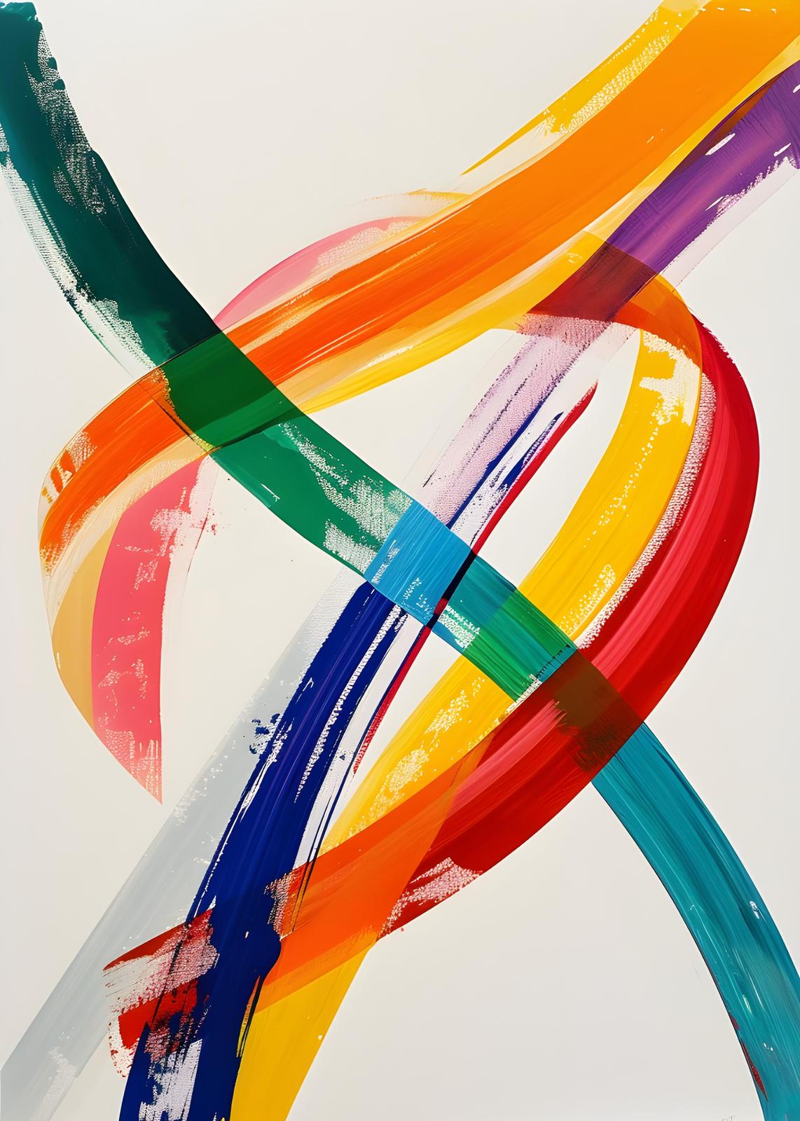 Vibrant Brushstroke Spectrum Wall Art