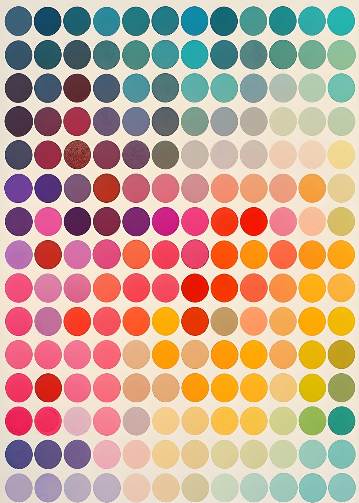 Vibrant Polka Dot Palette Wall Art