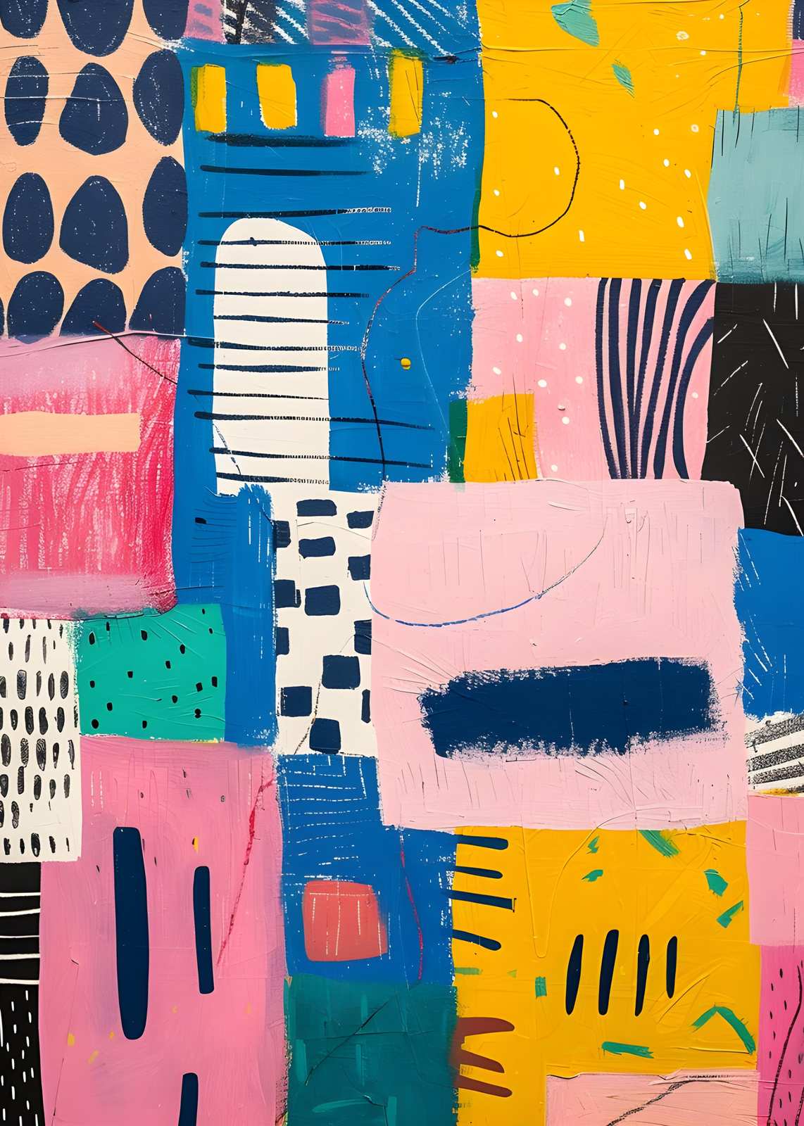 Vibrant Abstract Geometric Shapes Wall Art