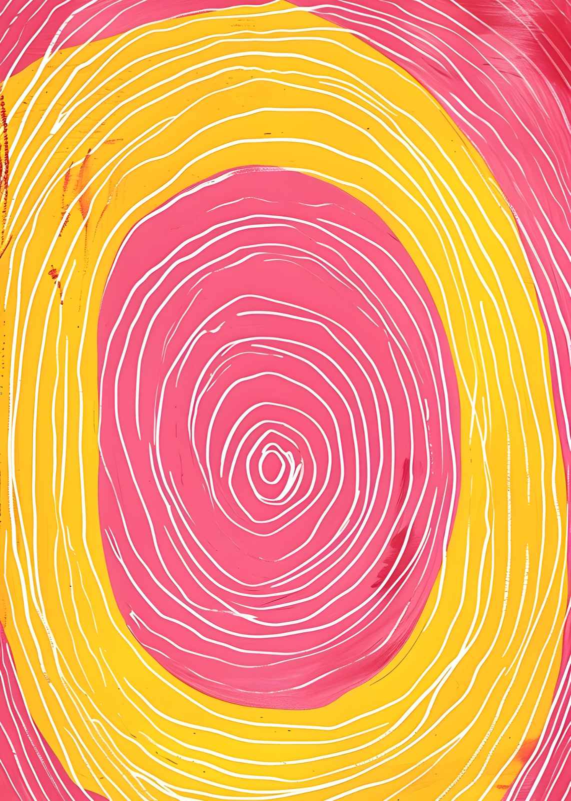 Vibrant Pink & Yellow Swirl Wall Art