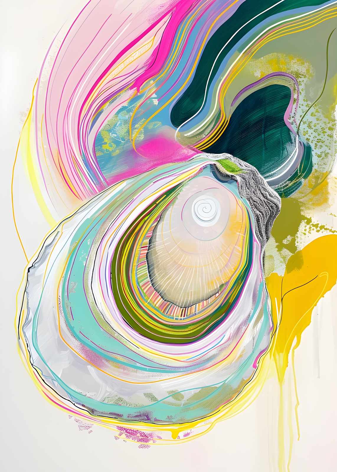 Vibrant Abstract Oyster Wall Art for Modern Homes