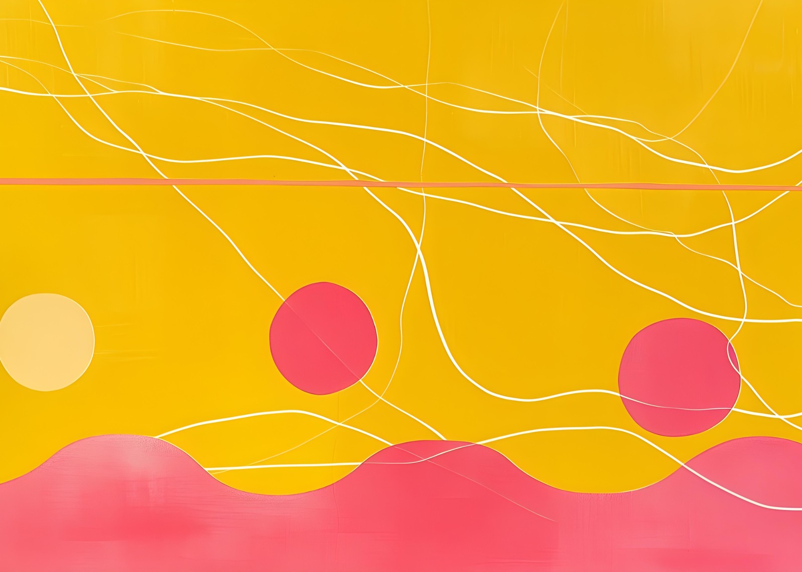 Vibrant Sunburst Abstract Lines Wall Art