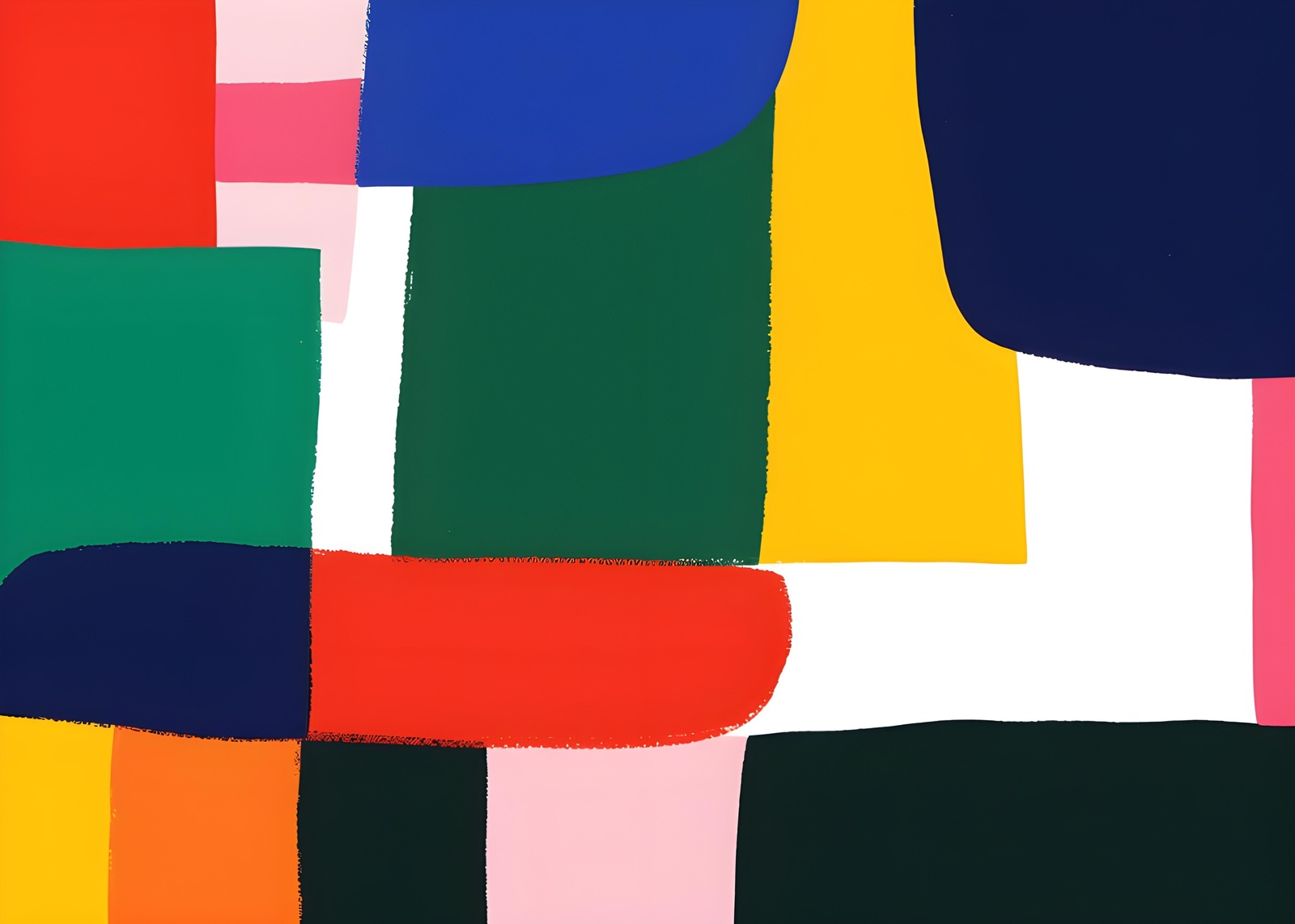 Vibrant Geometric Color Block Wall Art